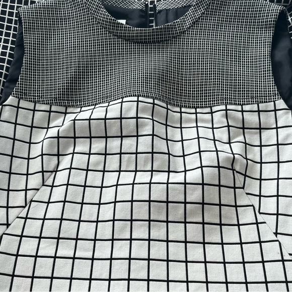 $1,190 Akris Punto Black/White Grid Sheath Dress Size 6 luxury career formal - Picture 3 of 6